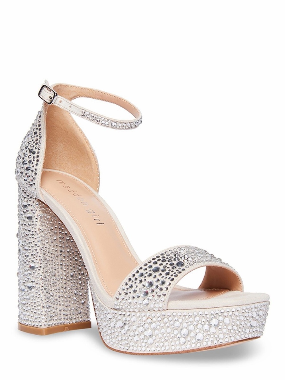 Madden Girl Silver Crystal Platform Sandals